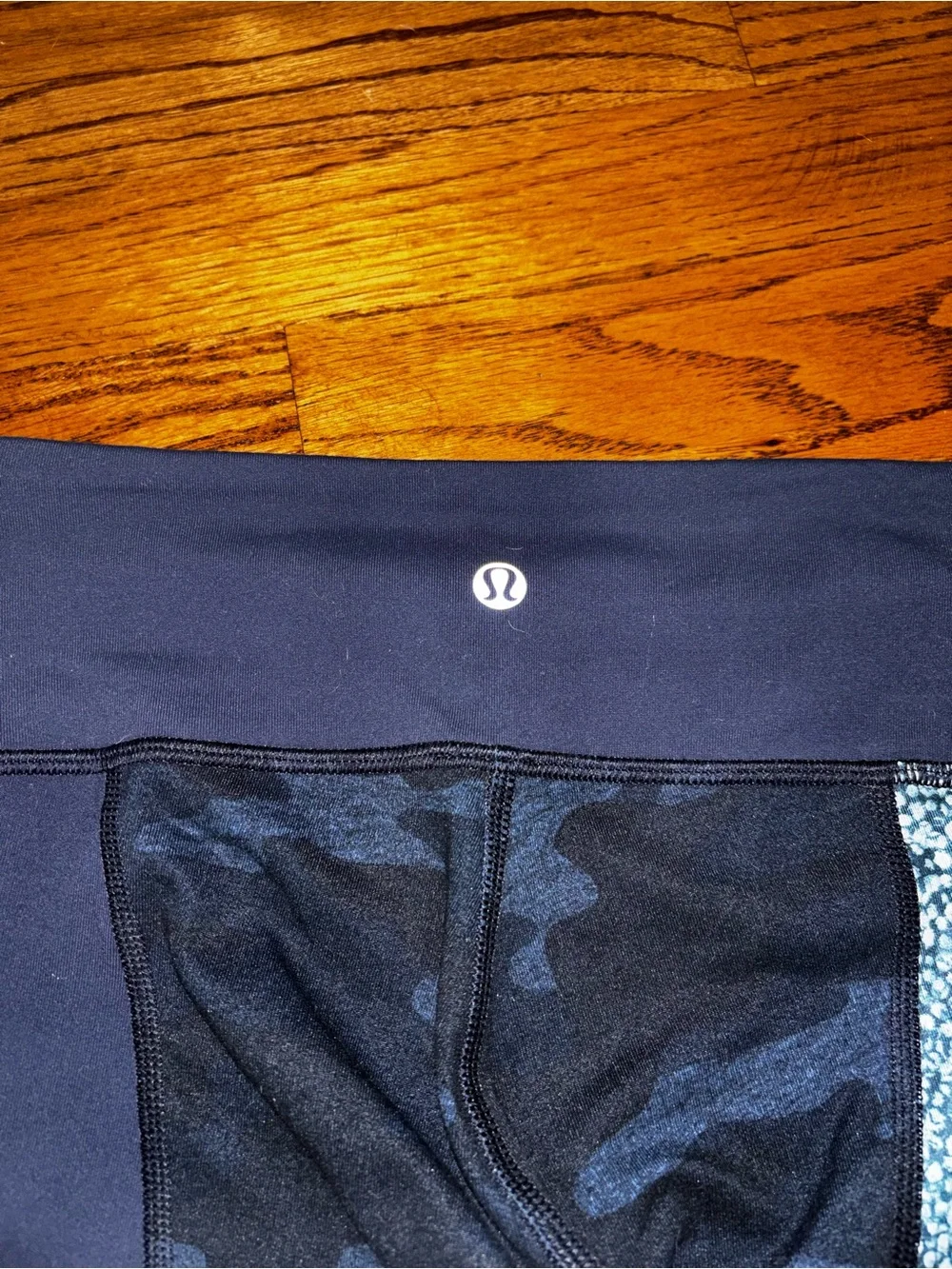 lululemon athletica Navy Blue Leggings with Camo and Floral Panels